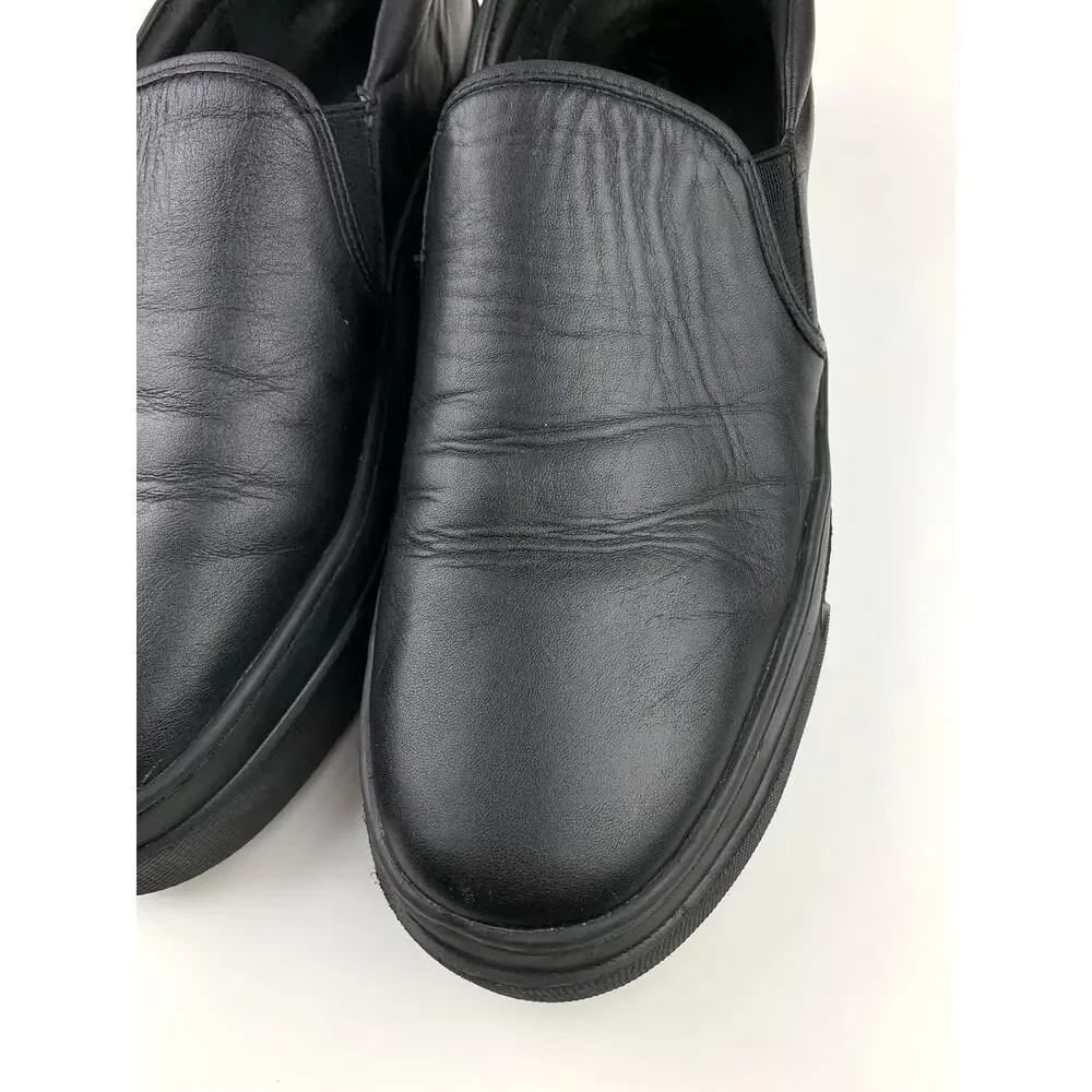 J Slides NYC Platform Loafers Slip On Black Leather Casual Sneakers Women's 10